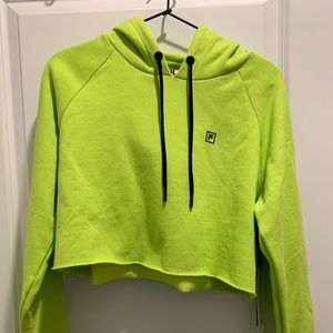 Fila Neon Green Crop Hoodie